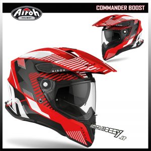 CASCO MOTO INTEGRALE IN FIBRA AIROH COMMANDER BOOST RED GLOSS