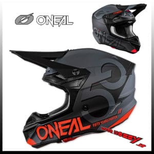 CASCO CROSS ENDURO MOTARD O’NEAL ONEAL SERIE 5 POLYACRYLITE FIVE ZERO BLACK NEON RED