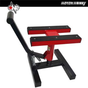 CAVALLETTO ALZAMOTO CROSS ENDURO ONE A SOLLEVAMENTO CENTRALE ROSSO NERO