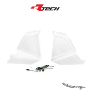 COPPIA COPERCHIO LATERALI CASSAFILTRO RTECH YAMAHA YZ 125-250 2015-2021 BIANCO