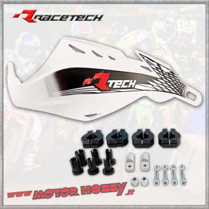 PARAMANI UNIVERSALI RTECH GLADIATOR EASY CROSS ENDURO MOTARD BIANCO + KIT MONTAGGIO