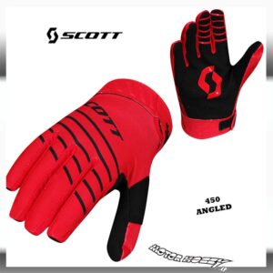 GUANTI CROSS ENDURO SCOTT 450 ANGLED GLOVE NERO ROSSO