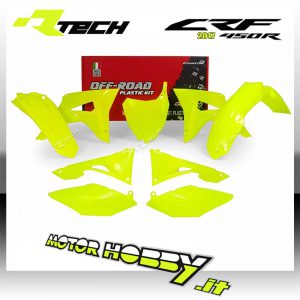 KIT PLASTICHE RACETECH HONDA CRF 250 2018 CRF 450 2017-18 GIALLO FLUO RTECH R-KITCRF-GF0-599