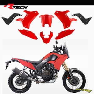 KIT PLASTICHE RTECH T7 REVOLUTION YAMAHA TENERE’ 700 2019/2024 – 700 RALLY 2020/2026 ROSSO NERO
