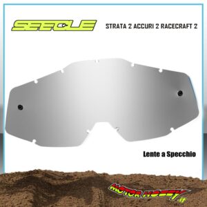 LENTE SEECLE A SPECCHIO COMPATIBILI CON MASCHERE 100% STRATA 2 ACCURI 2 RACECRAFT 2 GRIGIO