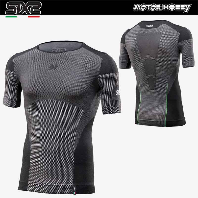 T-SHIRT MAGLIA GIROCOLLO INTIMA TECNICA SIX2 BT TS1L V2 BLACK CARBON