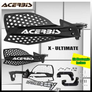 PARAMANI ACERBIS X-ULTIMATE CROSS ENDURO MOTARD NERO BIANCO + KIT MONTAGGIO