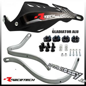 PARAMANI UNIVERSALI RTECH GLADIATOR ALU ENDURO MOTARD NERO + KIT MONTAGGIO
