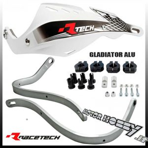 PARAMANI RACETECH GLADIATOR ALU CROSS ENDURO MOTARD BIANCO + KIT MONTAGGIO
