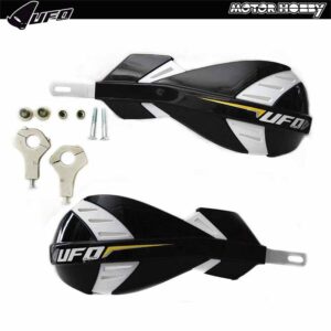 PARAMANI ENDURO UNIVERSALI UFO DISCOVER BARRA ALLUMINIO PER MANUBRIO 22 MM NERO BIANCO