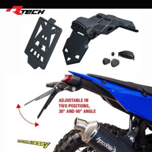 PORTATARGA RTECH INTEGRA T7 PER YAMAHA TENERE’ 700 2019-2024 REGOLABILE 30-60 GRADI NERO