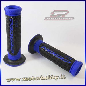 MANOPOLE PRO GRIP SCOOTER E MOTO STRADA DOPPIA DENSITA’ MOD 732 FORATE NERO BLU