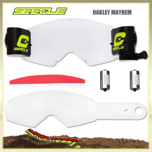 KIT ROLL OFF + 10 TEAR OFF SEECLE COMPATIBILI CON MASCHERE OAKLEY MAYHEM