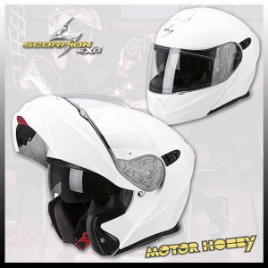 CASCO MOTO MODULARE APRIBILE SCORPION EXO 920 SOLID BIANCO