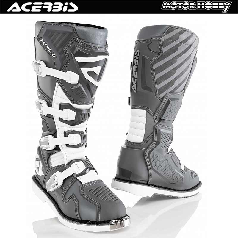 STIVALI ACERBIS CROSS ENDURO X-RACE CON SNODO SUOLA VIBRAM GRIGIO BIANCO