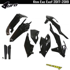 FULL KIT PLASTICHE UFO PLAST KTM EXC EXCF 2017-2019 NERO