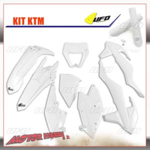 FULL KIT PLASTICHE UFO PLAST KTM EXC EXCF 2017 2019 + COPRISTELI BIANCO