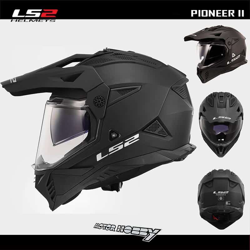 CASCO INTEGRALE TOURING LS2 MX702 PIONEER II MATT BLACK ECE 22.06