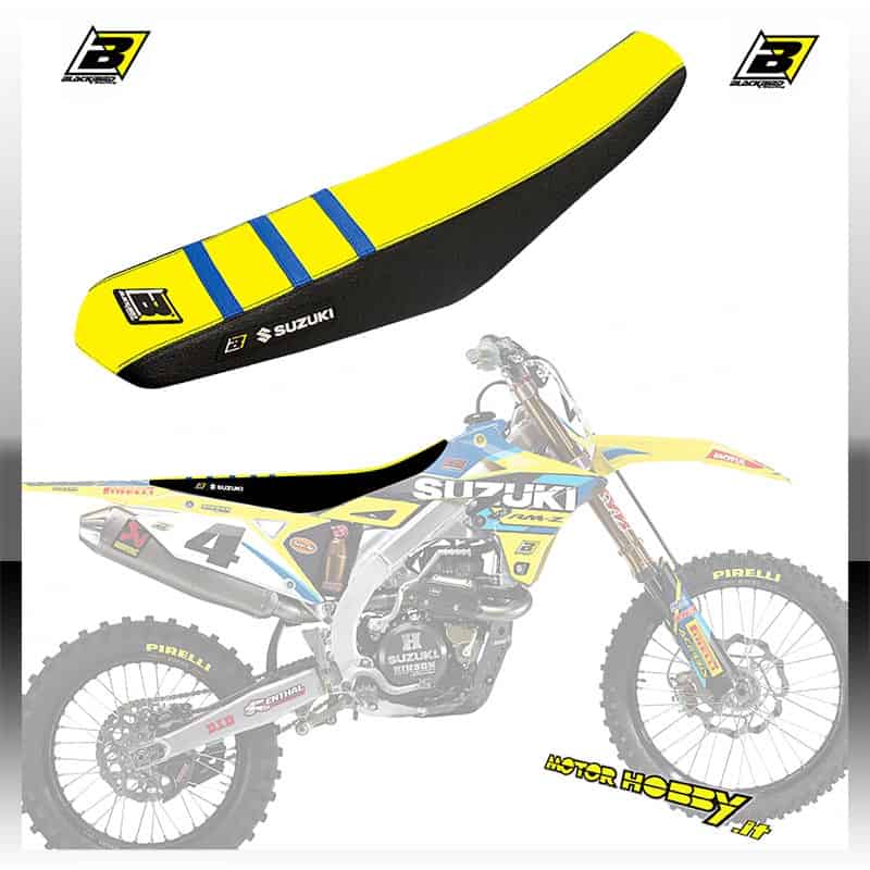 COPERTINA SELLA BLACKBIRD REPLICA SUZUKI WORLD RESTYLE RMZ 250 2019-2021  RMZ 450 2018-2021 – Motorhobby