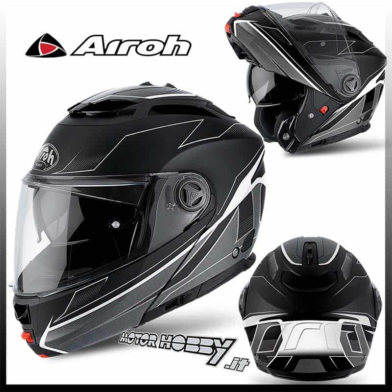 CASCO MODULARE APRIBILE AIROH PHANTOM S SPIRIT BLACK MATT+ PINLOCK –  Motorhobby