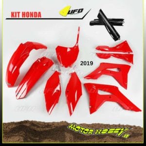 KIT PLASTICHE UFO PLAST FULL KIT HONDA CRF 250/CRF 450 19-20 ROSSO + COPRISTELI NERI