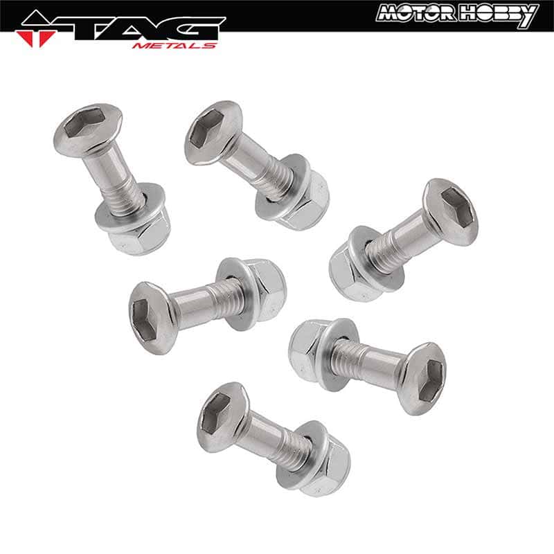 KIT VITI + CORONA IN ACCIAIO TAG METALS (6 PEZZI)