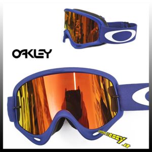 MASCHERA OCCHIALE CROSS ENDURO OAKLEY O-FRAME SPECIAL EDITION BLUE FIRE LENTE A SPECCHIO