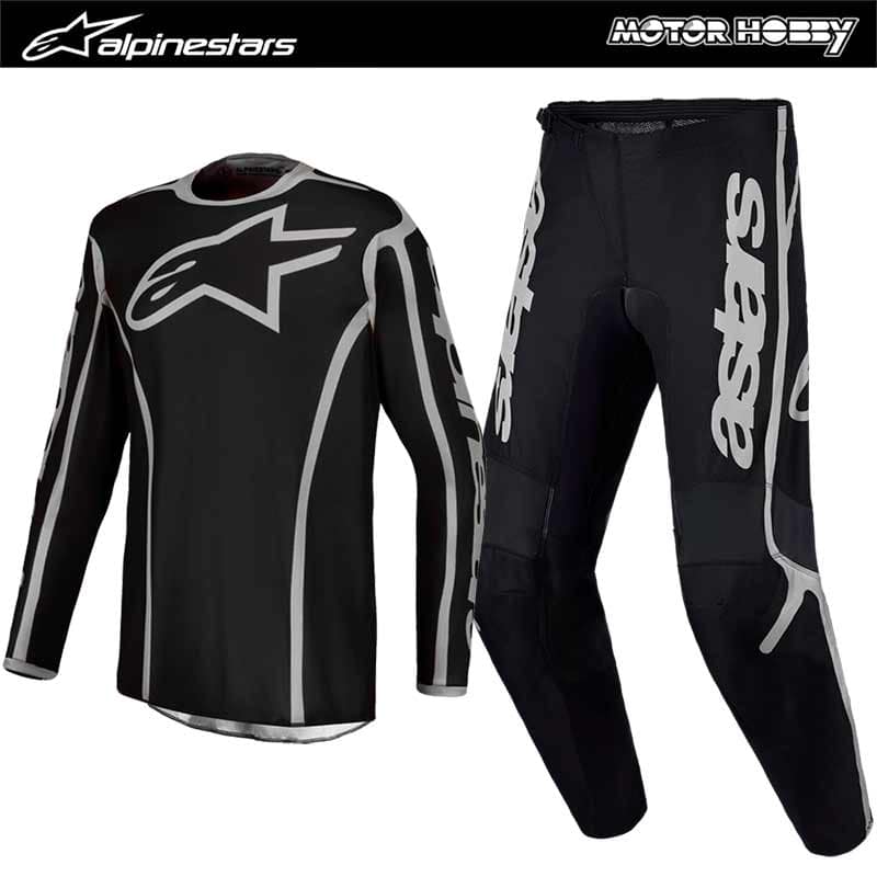 COMPLETO CROSS ENDURO ALPINESTARS FLUID APEX V2 BLACK SILVER 2027