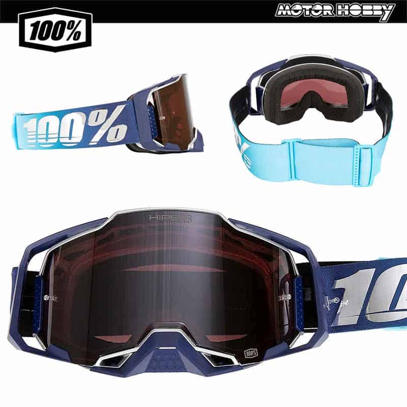 MASCHERA MOTOCROSS ENDURO 100% ARMEGA NOVEL LENTE HIPER ULTRA HD