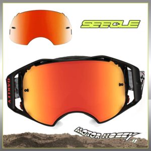 LENTE SEECLE A SPECCHIO COMPATIBILI CON MASCHERE OAKLEY AIRBRAKE COLORE ROSSO