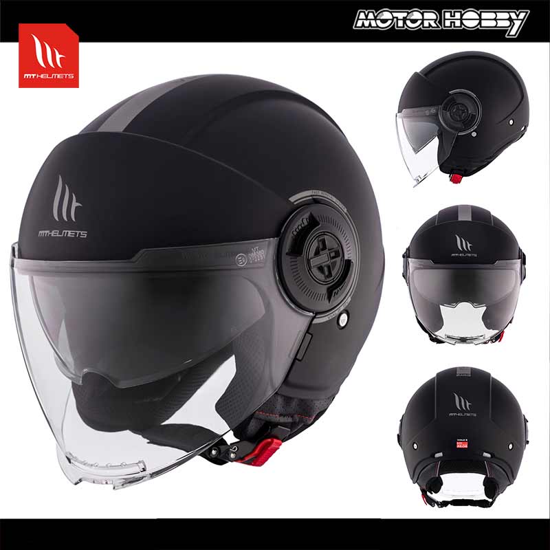 CASCO JET MT VIALE SV S NERO OPACO