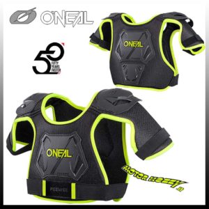 PETTORINA PROTEZIONE BAMBINO O’NEAL PEEWEE CHEST GUARD NERO GIALLO FLUO