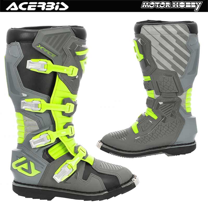 STIVALI ACERBIS CROSS ENDURO X-RACE CON SNODO SUOLA GRIGIO GIALLO