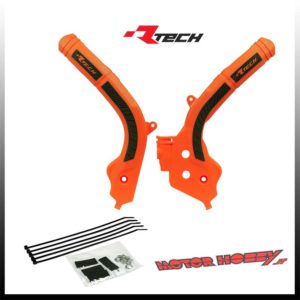 PROTEZIONE TELAIO RTECH RACETECH KTM SX-SXF 16-18 EXC EXCF 17-19 ARANCIO NERO