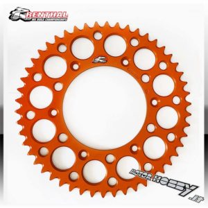 CORONA TRASMISSIONE RENTHAL ULTRALIGHT AUTOPULENTE IN ERGAL 7075-T6 KTM SX–SXF ECX-EXCF ARANCIO