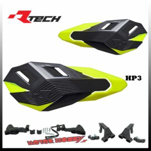 PARAMANI RACETECH CROSS ENDURO RTECH HP3 NERO GIALLO FLUO + KIT DI MONTAGGIO