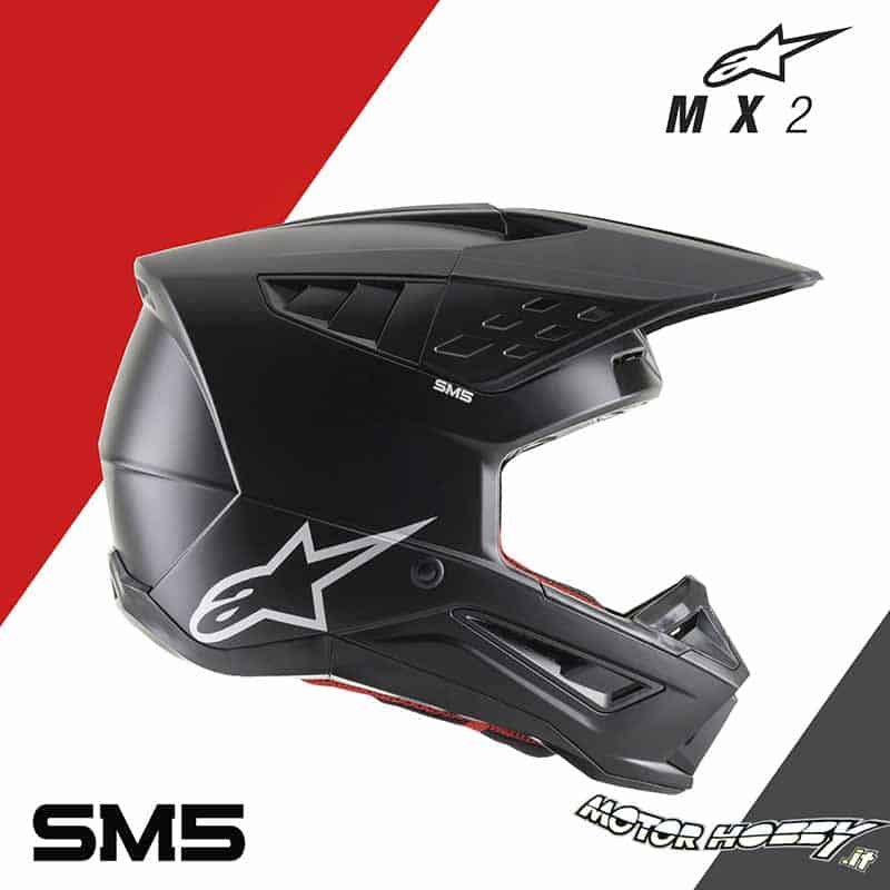 CASCO CROSS ENDURO MOTARD ALPINESTARS SM5 SOLID BLACK MATT