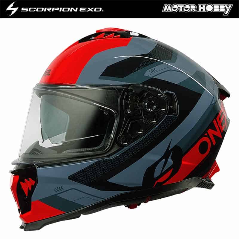 CASCO INTEGRALE ONEAL CHALLENGER EXO BLACK GREY RED ECE 22.06