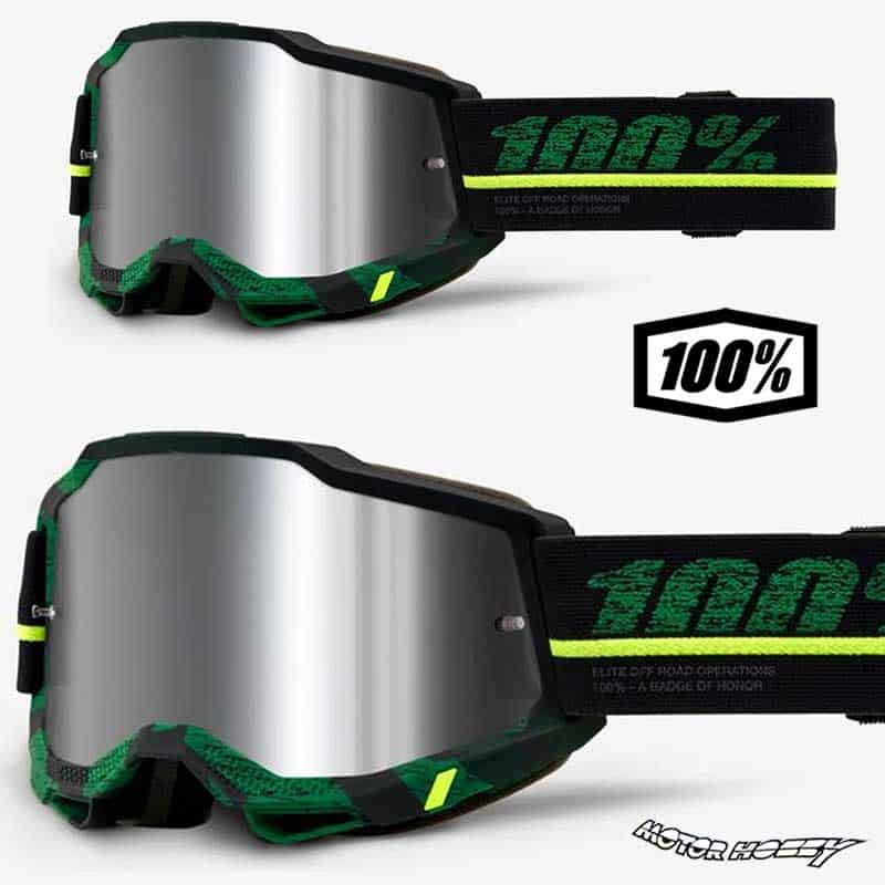 MASCHERA CROSS ENDURO 100% ACCURI 2 OVERLORD MIRROR SILVER LENS