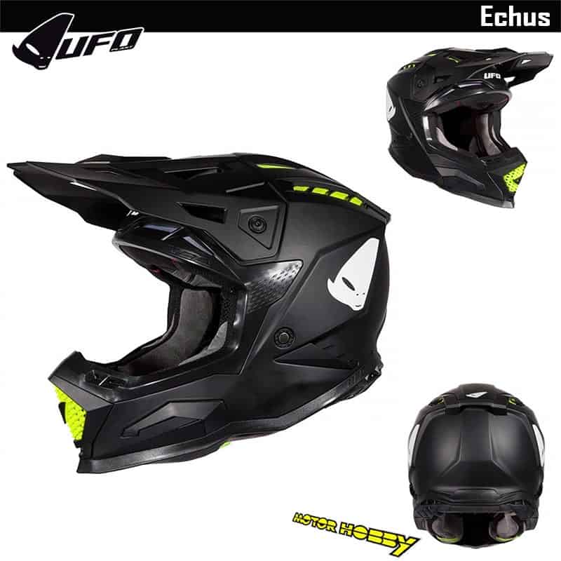 CASCO CROSS ENDURO IN FIBRA UFO ECHUS NERO OPACO ECE 22.06