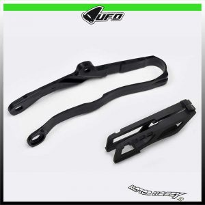 KIT SLITTA CATENA+CRUNA GUIDA UFO KAWASAKI KXF 250 21-22 KXF 450 19-21 NERO