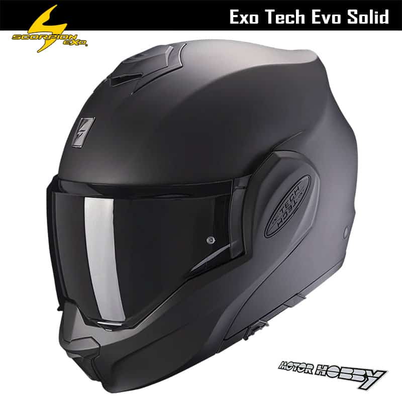 CASCO MODULARE STRADA SCORPION EXO-TECH EVO SOLID MATT BLACK ECE 22.06