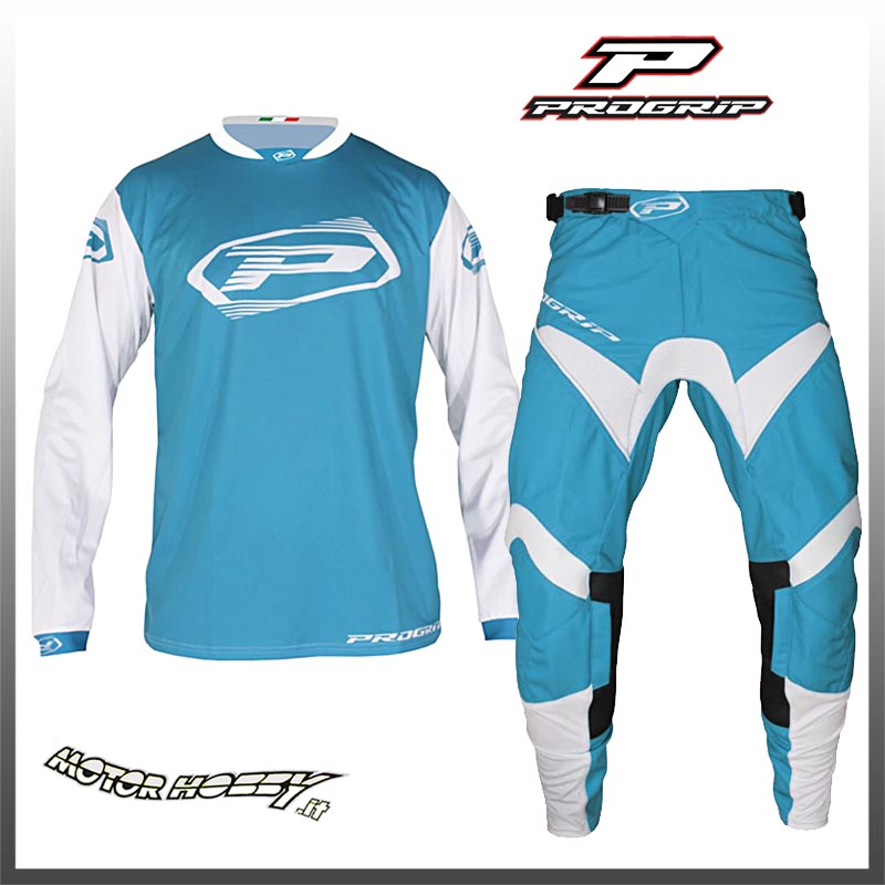COMPLETO CROSS ENDURO PROGRIP MODELLO 7010 AZZURRO BIANCO – Motorhobby