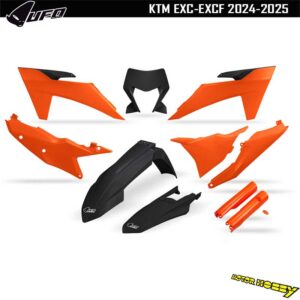 FULL KIT PLASTICHE UFO PLAST KTM EXC EXCF 2024-2025 ARANCIO NERO BIANCO COLORE 333