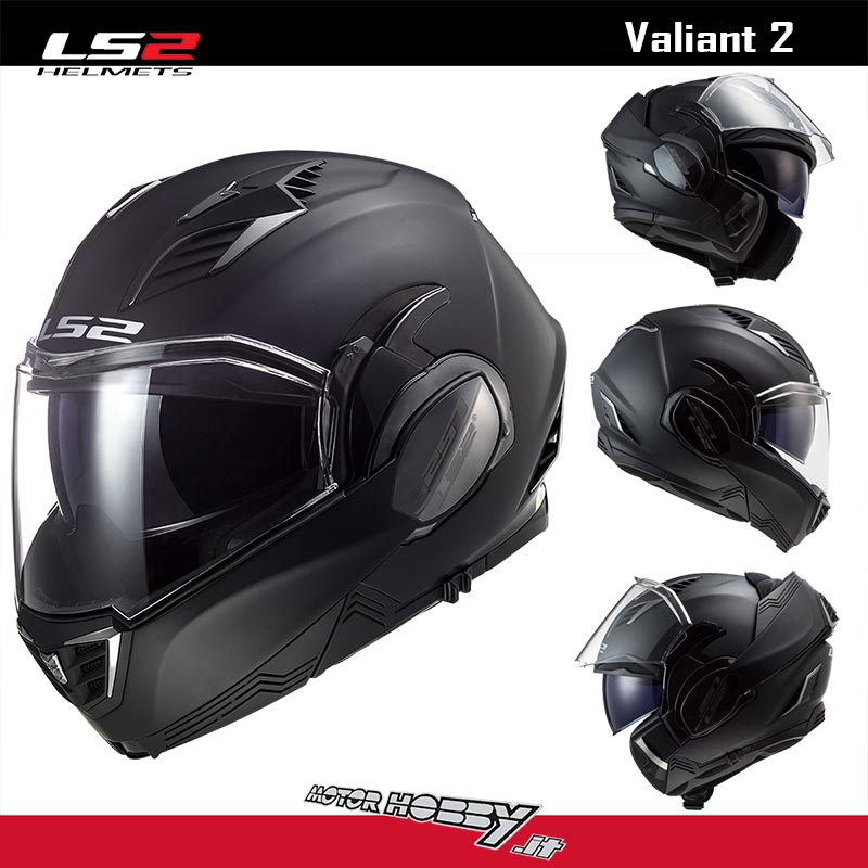 CASCO MODULARE APRIBILE LS2 FF399 VALIANT 2 SINGLE SOLID MATT BLACK +  PINLOCK – Motorhobby