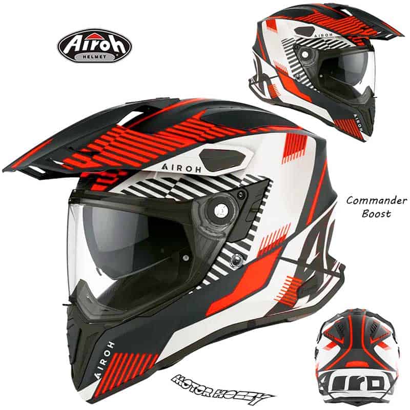 CASCO MOTO INTEGRALE IN FIBRA AIROH COMMANDER BOOST ORANGE MATT