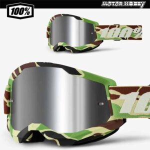 MASCHERA MOTOCROSS ENDURO 100% STRATA 2 WAR CAMO LENTE A SPECCHIO 