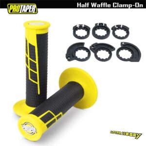 MANOPOLE PROTAPER CLAMP-ON GRIPS HALF WAFFLE COLORE GIALLO NERO