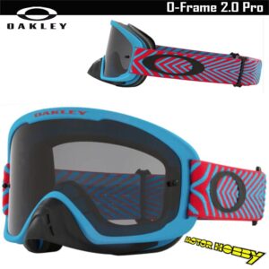 MASCHERA CROSS ENDURO OAKLEY O-FRAME 2.0 PRO MX MOTION BLUE LENTE SCURA