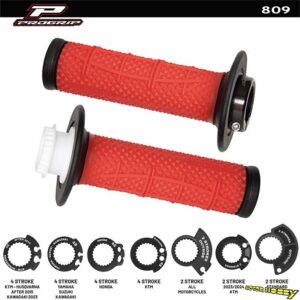 MANOPOLE PROGRIP LOCK ON GRIPS MOD 809 DUAL DENSITY ROSSO NERO